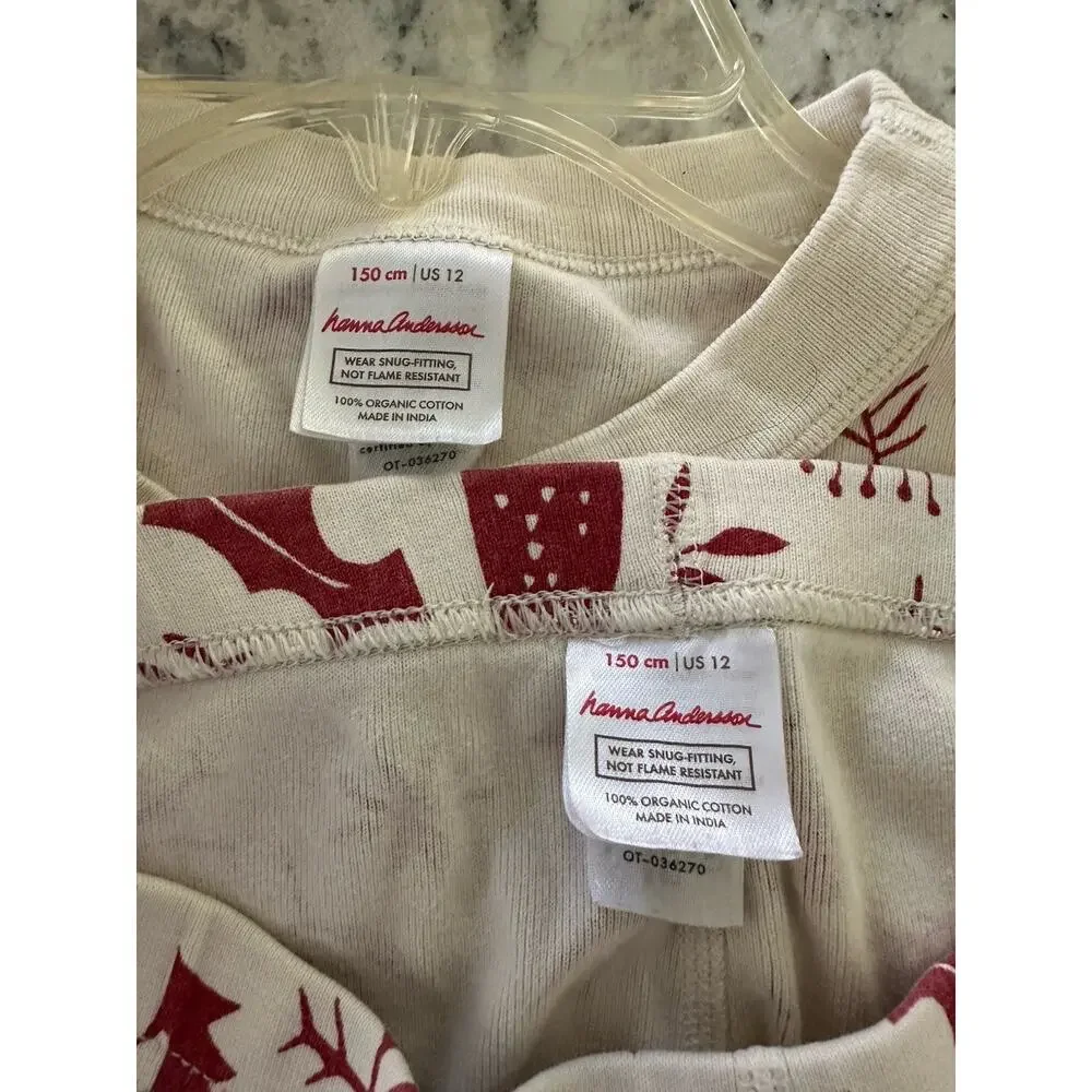 Hanna Andersson unisex Christmas Pajama set Long Sleeve Candy Cane Size 12